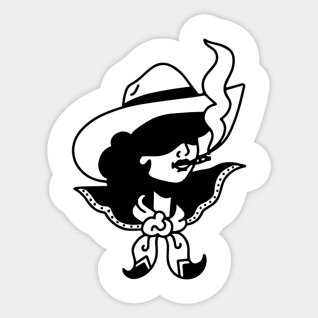 Smoking Cowgirl Sticker by Nick Quintero